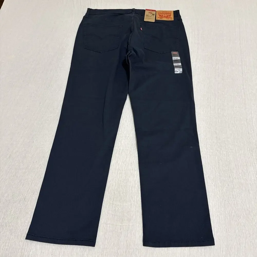 NWT Levi's 505 Regular Pants Men's 34x30 Navy Blue Indigo Straight Casual Work